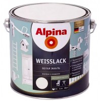 Alpina Weisslack Эмаль алкидная универсальная шелковисто-матовая белая (2,5 л)