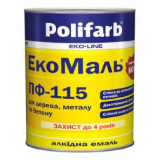 Polifarb Екомаль Емаль ПФ-115 біла (0,9 кг)